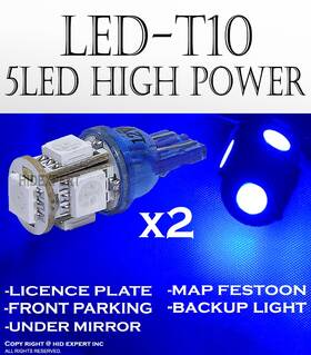 T10-bl-5led-nabl-l2p14-14 Icbeamer 2 4 Pc T10 5 Led 5050 Chip Blue Color Dashboard Check Engine Light Bulbs Lamp W146