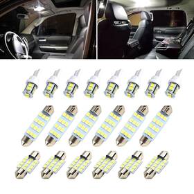 Icy143 Ijuicy 20 Pcs Dome Light Interior Car Lights Bulb Kit Sets T10 White