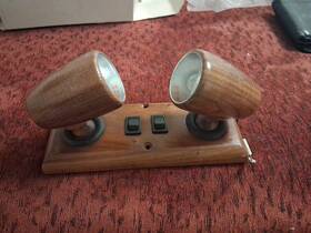 Y-702 King Wood Turning Products New Vintage 1970s Custom Van 12v Dual Walnut Swivel Wall Lights Old Stock