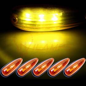 11381270 Maxhanest 5x Amber 6 Inch Trailer Truck Bus 3led Cab Roof Marker Clearance Lights Sealed 12v