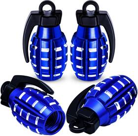 Meajoo-qz-b13 Meajoo 4 Pcs Tire Valve Stem Caps Aluminium Alloy Blue