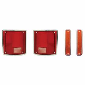Mill Supply G1056k Tail Lamp And Side Marker Light Kit W Chrome Trim For 73-80 Chevy Gmc Blazer Jimmy