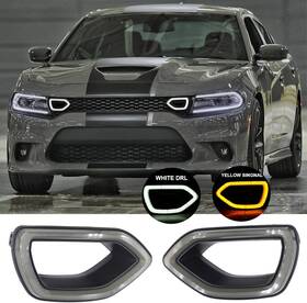 Us-mocw0543 Mocw Grille Lights Replacement For Srt Scat Pack Smoke White Drl / Yellow Signal