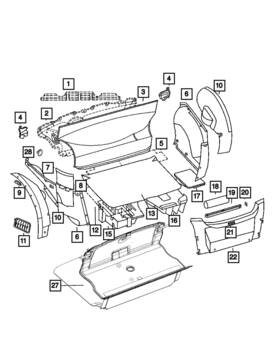 05097658aa Mopar Genuine Luggage Compartment Lamp 5097658aa