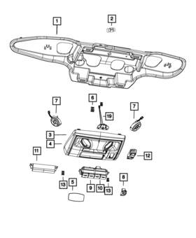 5rk23dx9aa Mopar Genuine Overhead Console - Housing