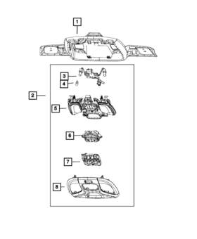 7kk96dx9aa Mopar Genuine Dome And Reading Lamp