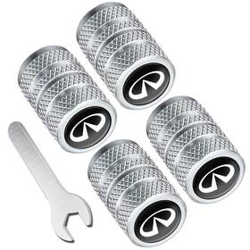 Munyday 605162155157 Metal Car Wheel Tire Valve Caps Replacement For Infini Ti Silver