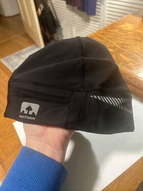 Nathan 717064881475 Running Cycling Sport Cap Black With Led Lights L/xl