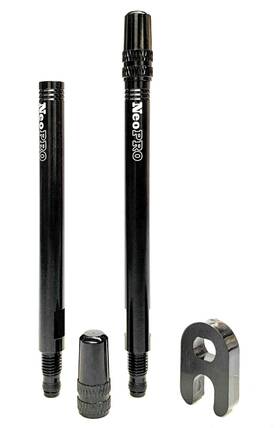 Vcb6 Neopro Presta Valve Extension Extender Kit Pack Of 2 With 60mm Black