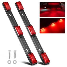 Nilight Tl-359 9 Led Marker Tail Trailer Light Bar 14.2inch 2 Pcs Red 2pcs
