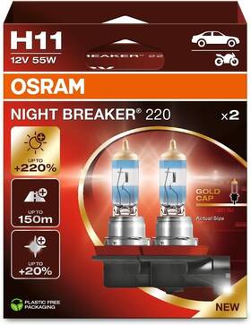 64211 Osram Night Breaker 220 H11 220% 2 L Mparas White/dark Grey Heather