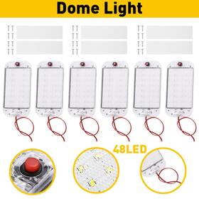 Oxilam Xpd-xdd-49841 6pcs Car Rv Trailer Camper Boat Dome Reading Map Light 48-smd Plastic Square Set