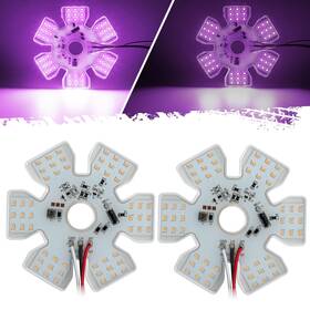 Gtcv-0038694142 Partsam 2pcs Ultra-thin Hex Style Dual Function Interior 54 Diode Led Purple