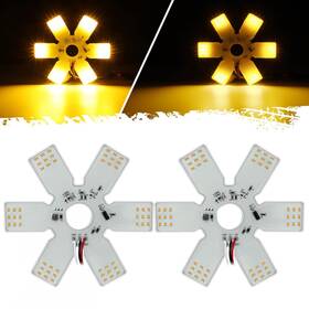 Partsam Gtcv-0890929653 Led Air Cleaner Light 7.8 Inch Ultra-thin Hex Style Yellow