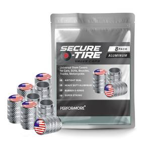 Performore 662921012014 8 Pcs Tire Valve Caps - American Flag Stem Bike