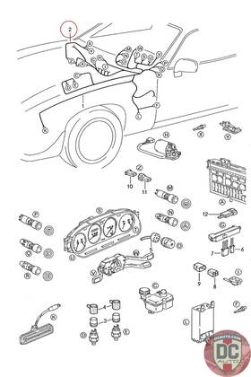 92861203800 Porsche 1978-1991 928 Glove Box Wiring Harness