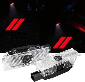 Qianjiang 769083202014 2pcs Never Fade Door Lights Logo For Dodge Challenger 2015-present Red