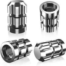 Quarkace 786592955071 Tire Valve Stem Caps 4 Pack - Rustprood And Fade Resistant Metal Silver