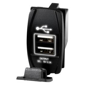 Race Sport 814843027427 Rsrsusbw Led Rocker Switch 2-port Usb Charge Panel