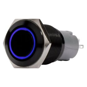 Rs-b19mm-ledb Race Sport 0.75inch 2-position Blue Led Switch With Black Flush Mount