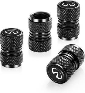 Aas-1 Sdshsm 4 Pcs Metal Car Wheel Tire Valve Stem Caps For Infiniti Q50 Fx35 Fx37 Black