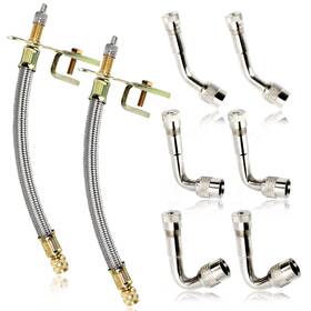 Syihah 761736046785 8pcs Stainless Steel Valve Stem Extension Includes 2pcs 7.1 Inches Braided