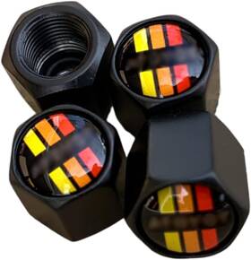Tac-030 Tactilian Car Tire Valve Stem Caps 4 Pack Retro Tri-color