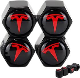 Tac032 Tactilian Red Tire Valve Stem Caps For Black 4 Pack Tesla Tac032 Tactilian Red Tire Valve Stem Caps For Black 4 Pack Tesla