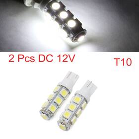 Uxcell 602451299523 2 Pcs Car T10 W5w Bulbs 13-led 5050 White Lamp Parking Light Interior