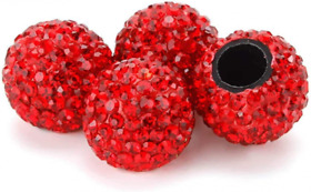 S334 Valve Stem Caps 4 Pack Handmade Rhinestone Tire Crystal Red