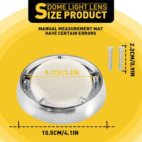 Xpd-xzd-46541 Vehicle Part22 Interior Dome Light Bezel White Lens Cover For Ford Meteor 1962-1963 Fairlane 1x