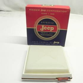119577 Willys Vintage 1960s-70s Jeep Kaiser Dealer Take Off Dome Light Assembly Square Nos Box