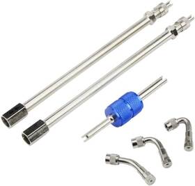 Wmycongcong 700713402213 6 Pcs Inch Valve Stem Extenders Straight Metal Dual Wheel Blue