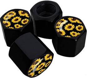 Xiageana 5392929132470 Metal Car Wheel Tire Valve Stem Caps 4 Pack Cool Sunflowers