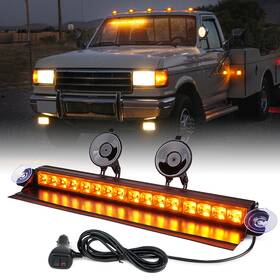Xprite Wsl-g1-8in-y Windshield Strobe Lights 16in Led Amber Emergency Flashing Hazard For Car Legal