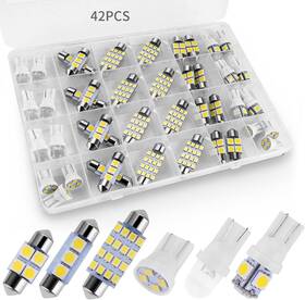 Zalolak-led-777 Zakolak 42 Pieces Interior Car Lights Super Bright White Dome Map Tail Cab