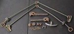 Willys Jeep Station Wagon Rear Tailgate Hinges, Handle, Hardware Latches. Fixed Price $175.00.