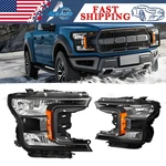 Pair Headlights Lamps Black Amber 2018 2019 2020 Ford F150 Halogen Pickup Us. Fixed Price $179.99.