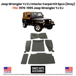 1976-1995 Jeep CJ7 CJ5 Yj Wrangler Interior Carpet Kit 6PC Light Gray Mat Set. Fixed Price $199.99.