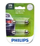 Philips Longerlife 578 12.42W Two Bulbs Interior Dome Light Replacement Dot. Fixed Price $12.82.