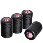 Ckauto American Valve Stem Caps, Aluminum Tire Flag, Black/usa. Fixed Price $11.99.