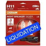 Osram 64211NBS-HCB Night Breaker Silver H11 12V 55W Headlight Bulbs(twin). Fixed Price $22.99.