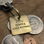 1976 Toyota Land Cruiser Solid Brass Key Fob. Fixed Price $14.95.