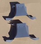 92-96 Ford F250 F350 Crew Cab Middle Pillar Lower Trims Pair + Pins Light Gray. Fixed Price $129.00.