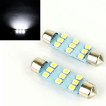 2 Pc White Dome Led Lights Interior Car Bulb Festoon Map Lamp 3X3 S4. Fixed Price $6.88.