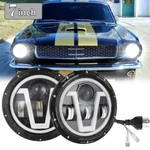Pair 7" Inch Round Led Headlights Halo Angel Eyes For Chevy C10 Camaro Bel. Fixed Price $94.62.