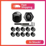 Dsycar 12 Pack Anti-theft American Flag Tire Valve Caps, Black Hexagon. Fixed Price $13.97.