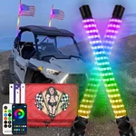 For Polaris Rzr Trail 570 900 1000 2X 2FT Cob Rgb Led Spiral Whip Lights W/flags. Fixed Price $85.11.