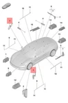 Genuine Porsche Taycan Y1A Warning Lamp 9J1919238A. Fixed Price $24.35.