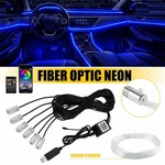 8M Rgb Led Car Interior Fiber Optic Neon Strip Atmosphere Lighting Kit App. Fixed Price $30.99.